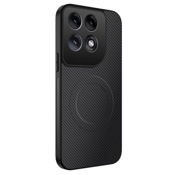 Магнитный чехол Wanlonfeng серии TQ с текстурой карбона на Motorola Edge 70 Pro 5G — чёрный