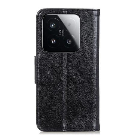 Чехол-книжка Mirren фактура “Crazy Horse” с магнитным хлястиком на Xiaomi 15T 5G - черный