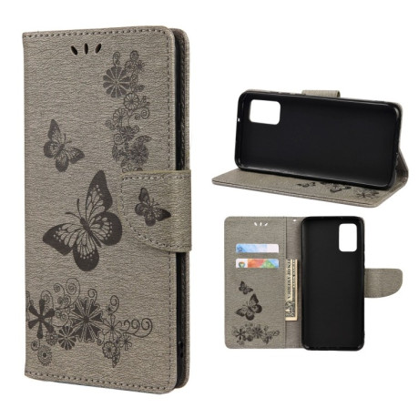Чехол-книжка Floral Butterfly для Xiaomi Redmi Note 11 Pro 5G (China)/11 Pro+ - серый