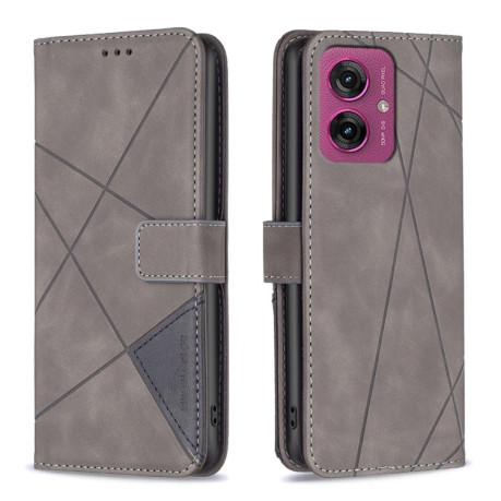 Чохол-книжка Rhombus Texture для Motorola Moto G55 - сірий