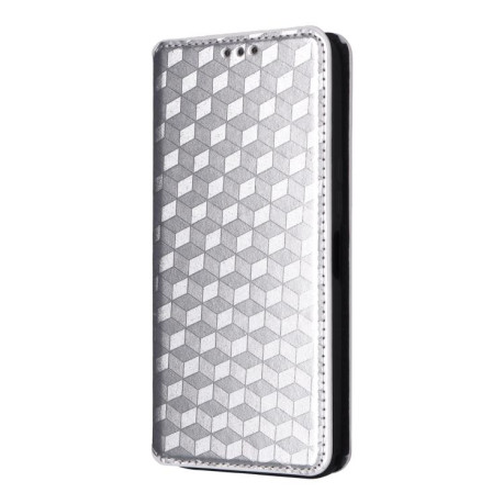 Чехол-книжка Cubic Grid Calf Texture для OnePlus 13T - серебристый