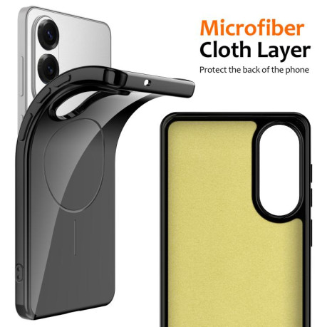 Противоударный чехол Glossy TPU Shockproof MagSafe на Samsung Galaxy S25 Edge 5G - черный