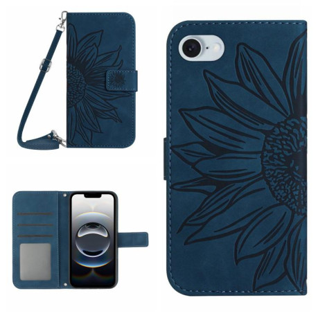 Чехол-книжка Skin Feel Sun Flower для iPhone 16e - синий