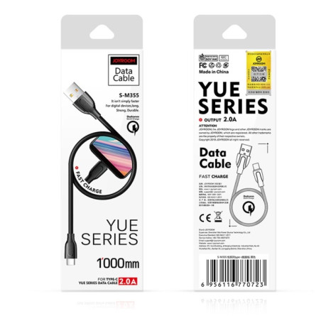 Зарядный кабель JOYROOM S-M355 Yue Series 2.0A 1m  для Apple Lightning- белый
