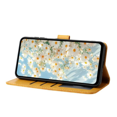Чехол-книжка Daisy Embossed Leather для на Samsung Galaxy F16 5G / M16 5G - желтый