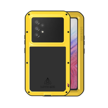 Противоударный чехол  LOVE MEI Metal для Samsung Galaxy A53 - желтый