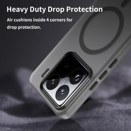 Протиударний чохол MagSafe Frosted Translucent TPU + PC для Xiaomi 15 Pro - чорний