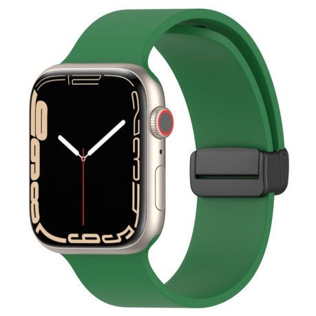 Силіконовий ремінець Magnetic Black Buckle Smooth для Apple Watch Series 8/7 41mm / 40mm / 38mm - темно-зелений
