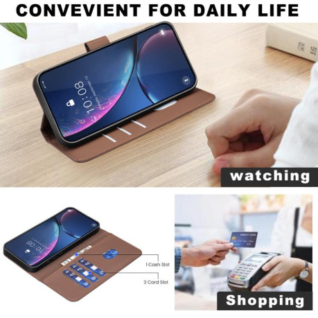 Чехол-книжка Geometric Pattern RFID Leather для Infinix Note 40 Pro 4G / 40 Pro+ 5G - коричневый