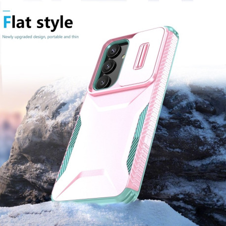 Протиударний чохол Sliding Camshield для Samsung Galaxy S25+ 5G / S24+ 5G - Pink + Grey Green
