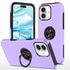 Противоударный чехол Magnetic Ring с подставкой на iPhone 16 - фиолетовый