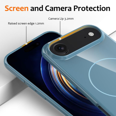 Противоударный чехол Glossy TPU Shockproof MagSafe на iPhone Air - синий