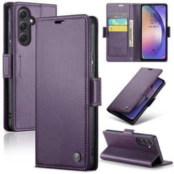 Чехол-книжка CaseMe 023 Butterfly Buckle Litchi Texture RFID Anti-theft Leather для Samsung Galaxy A54 5G - фиолетовый