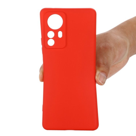 Силиконовый чехол Solid Color Liquid Silicone на Xiaomi 12 Pro - красный