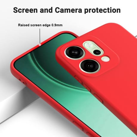 Силиконовый чехол Solid Color Liquid Silicone на OPPO Reno14 5G Global - красный