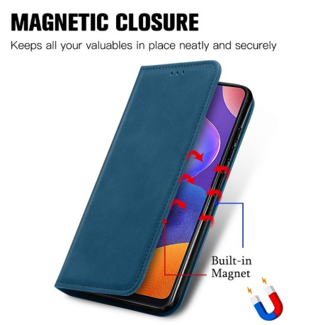 Чехол-книжка Retro Skin Feel Business Magnetic на Samsung Galaxy A32 - синий