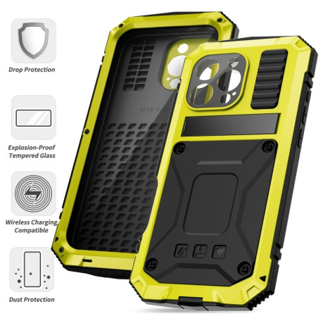 Противоударный чехол R-JUST Life Waterproof для iPhone 16 Pro  - желтый