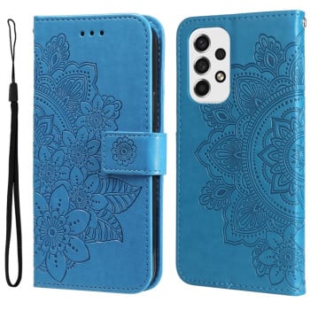 Чохол-книжка 7-petal Flowers Embossing Samsung Galaxy A53 5G - синій