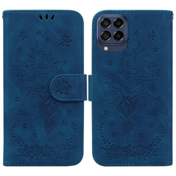 Чохол-книжка Butterfly Rose Embossed Samsung Galaxy M53 5G - синій