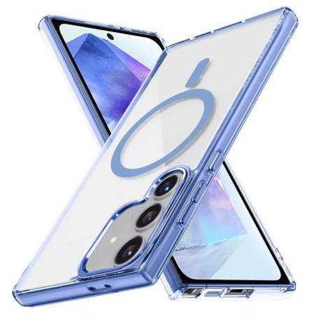 Противоударный чехол Ice Color Magnetic Series TPU Hybrid Acrylic Magsafe для Samsung Galaxy A55 5G - Yuanfeng Blue