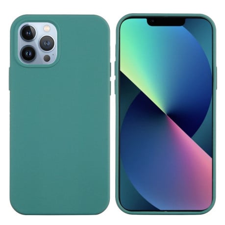 Чехол Solid Color Liquid Silicone на  iPhone 14 Pro - зеленый