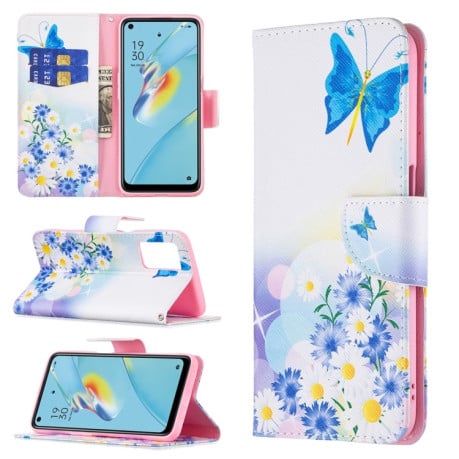 Чехол-книжка Colored Drawing Pattern для OPPO A54 4G / A55 5G - Butterfly Love