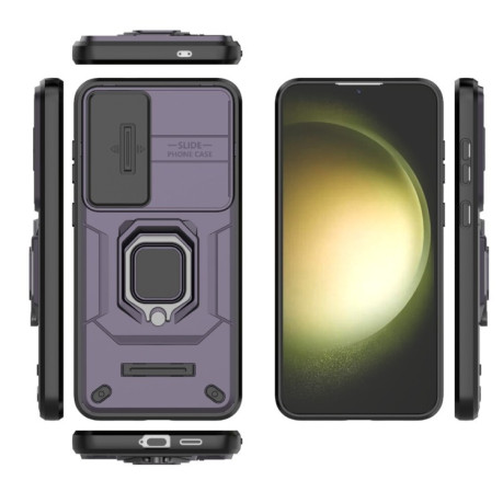 Противоударный чехол Sliding Camshield для Samsung Galaxy S24+ 5G - фиолетовый