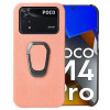 Протиударний чохол Honeycomb Ring Holder для Xiaomi Poco M4 Pro 4G - рожевий