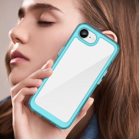Противоударный чехол Colorful Acrylic Series для iPhone 16e - синий