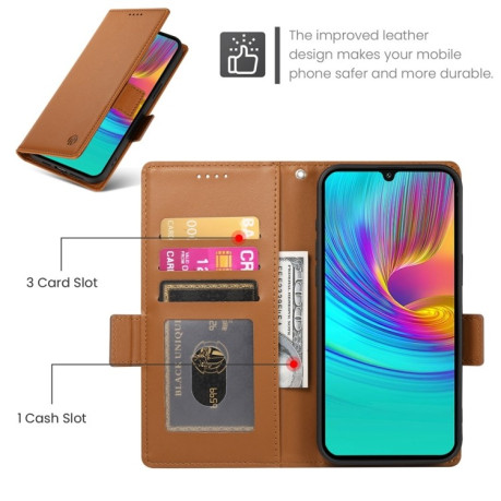 Чохол-книжка Side Buckle Magnetic Frosted Leather для Samsung Galaxy A16 5G - коричневий