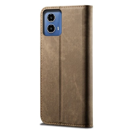 Чохол книжка Denim Texture Casual Style на Motorola Moto G85 - хакі