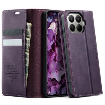 Чехол-книжка CaseMe 033 с фактурой Calf и защитой от сканирования RFID на Xiaomi 17T 5G — фиолетовый