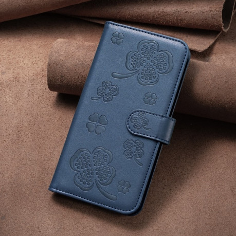 Чохол-книжка Four-leaf Clasp Embossed для Samsung Galaxy S24 FE 5G - синій