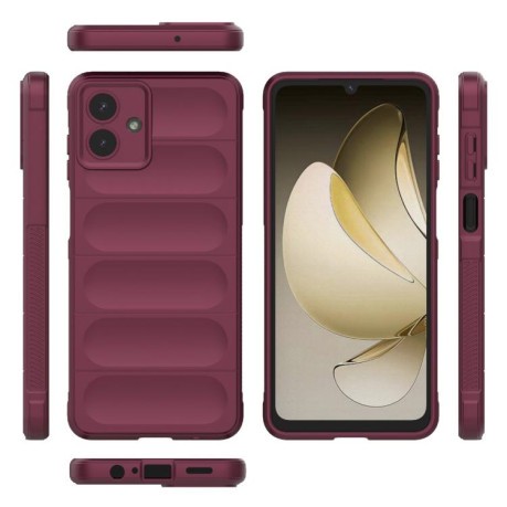 Силиконовый чехол Magic Flannel для Samsung Galaxy A07 4G - винно-красный