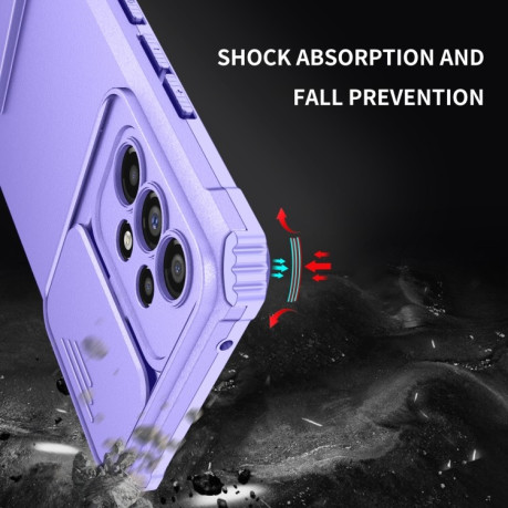 Противоударный чехол Stereoscopic Holder Sliding для Samsung Galaxy A53 5G - фиолетовый