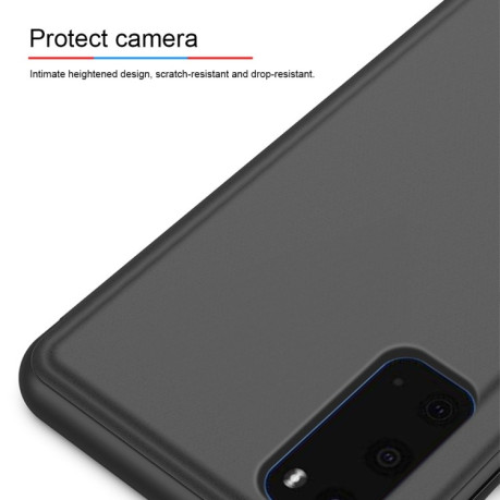 Чехол книжка Clear View на Samsung Galaxy S20 Electroplating Mirror-черный
