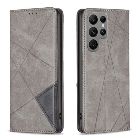 Чохол-книжка Rhombus Texture для Samsung Galaxy S25 Ultra 5G - сірий