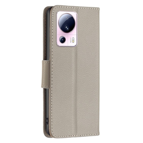 Чехол-книжка Litchi Texture Pure Color на Xiaomi 13 Lite / Civi 2 - серый