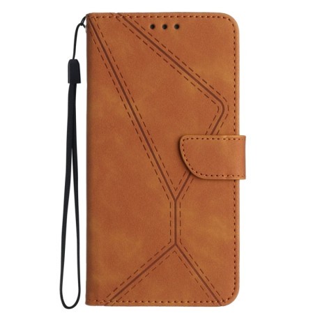 Чохол-книжка Stitching Embossed Leather для Samsung Galaxy A25 5G - коричневий