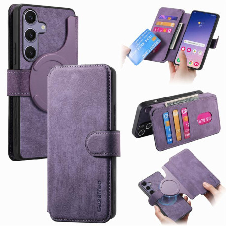 Чохол-книжка CaseNeo MagSafe RFID Anti-theft Retro Leather для Samsung Galaxy S25+ 5G - фіолетовий