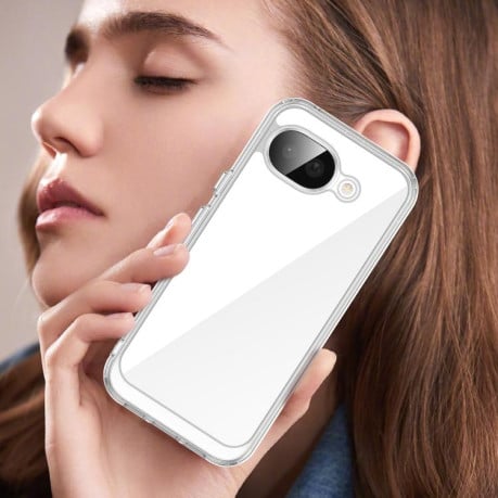 Протиударний чохол Colorful Acrylic Series з кольоровою силіконовою боковиною на Google Pixel 10a — прозорий
