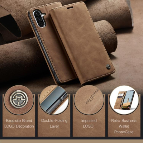 Чехол-книжка CaseMe-013 Multifunctional на Samsung Galaxy A56 - коричневый