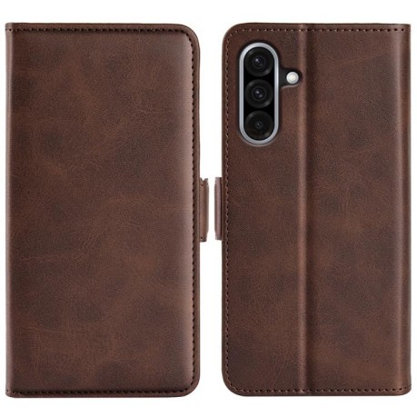 Чехол-книжка Dual-side Magnetic Buckle для Samsung Galaxy A36 - коричневый