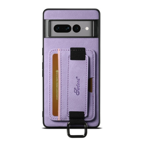 Протиударний чохол Suteni H13 Card Wallet для Google Pixel 8a - фіолетовий