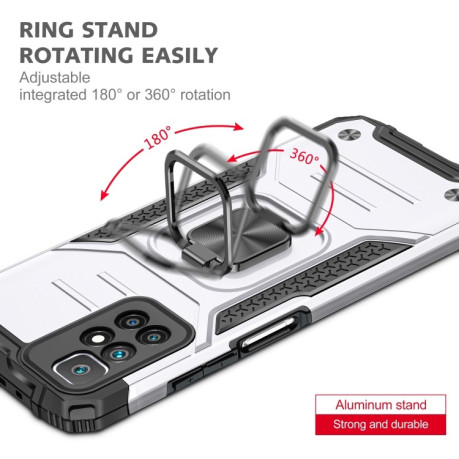 Противоударный чехол Magnetic Armor для Xiaomi Redmi 10 - серебристый