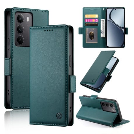 Чохол-книжка Side Buckle Magnetic Frosted Leather на Realme C75 / Realme 14x - зелений