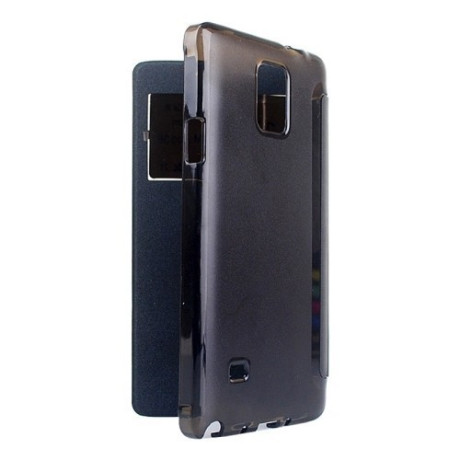 Кожаный Чехол Книжка Call Display ID Black для Samsung Galaxy Note 4