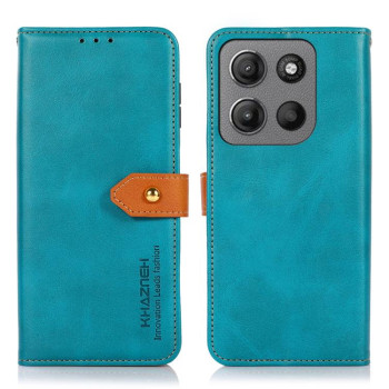 Чехол-книжка KHAZNEH Dual-color Cowhide для Motorola Moto G15 4G / G05 - синий