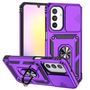 Чохол із шторкою на камеру Sliding Camshield та підставкою на Samsung Galaxy A26 5G - фіолетовий