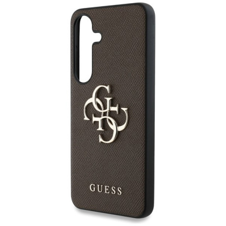 Оригінальний чохол Guess Grained Big 4G Logo Small Classic Logo для Samsung Galaxy S25 - Brown